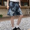 3576 Men's 11.8 oz Baggy Loose Graffiti Printing Denim Shorts