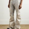 ZJ151 Men's 13.6 OZ Stretch Foil Hot‑Stamping Coated Flared Jeans