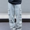 8557 Men's 14.2 OZ Vintage Light Wash Cargo Baggy Jeans