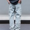 8557 Men's 14.2 OZ Vintage Light Wash Cargo Baggy Jeans