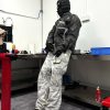 ZJ113  Men's 100% Cotton Baggy Military Snow Camo Cargo Pants