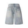 1519 Men's 13 OZ Grunge Blue‑purple Two‑tone Denim Cropped Capri Ripped Jeans