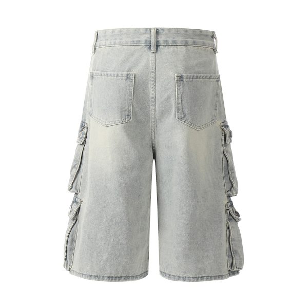 1519 Men's 12.5 OZ Baggy Loose Cargo Capri Cropped Jeans