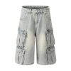 1519 Men's 12.5 OZ Baggy Loose Cargo Capri Cropped Jeans