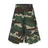 8486 Men's 9.8 OZ 100% Cotton Baggy Military Ripstop Camo Cargo Cropped Capri Pants