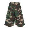 8486 Men's 9.8 OZ 100% Cotton Baggy Military Ripstop Camo Cargo Cropped Capri Pants