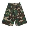 8486 Men's 9.8 OZ 100% Cotton Baggy Military Ripstop Camo Cargo Cropped Capri Pants