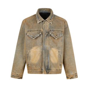1787750416124598.jpg DY-965 Men's Mud Vintage Wash Double Collar Quilted Lined Padded Denim Jackets