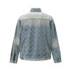 B3199 Men's 13.8 OZ Oversize Vintage Jacquard Streetwear Denim Trucker Jackets