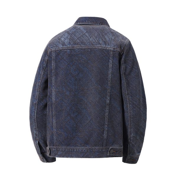 Y1506 Men's Chenille Tone‑on‑Tone Jacquard Denim Jackets