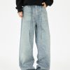Q166 Men's 3D Digital Printing Rhinestone Loose Straight Jeans