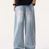 H3825 Men's 12.2 OZ High Rise Vintage Enzyme Stone Wash Ripped Jeans