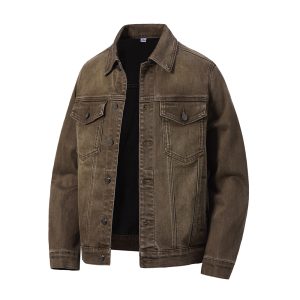 1787941055242356.jpg Y1509 Men's 14.5 OZ Boxy Vintage Distressed Brown Workwear Trucker Denim Jackets