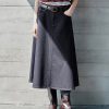 1788126749811916.jpg Women's 12.8 OZ High Rise Minimalist A‑line Midi Denim Skirts