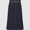 1788126771653383.jpg Women's 12.8 OZ High Rise Minimalist A‑line Midi Denim Skirts