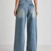 1788142845424593.jpg Women's 12.8 OZ Stretch High Rise Faded Wash Wide Leg Flap Back Pockets Jeans