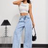 Women's 12.5 OZ Acid Snow Wash High Rise Wide Leg Jeans