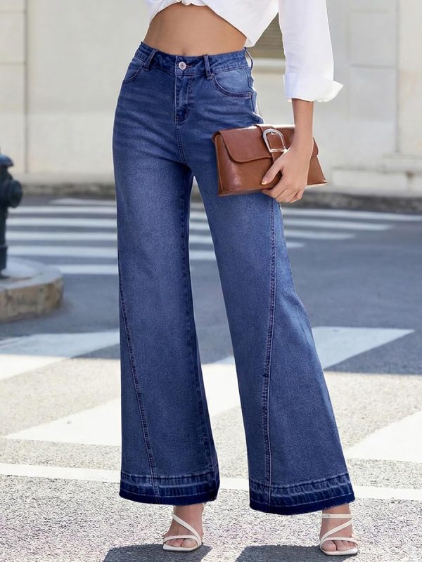 1788157382375276.jpg B0G6Y9PCXK Women's 11.8 OZ High Rise Wide Leg Raw Frayed Released Hem Jeans