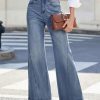 1788157464235739.jpg Women's 11.8 OZ High Rise Wide Leg Raw Frayed Released Hem Jeans