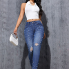 1788168729506878.png D-064 Women's 10.8 OZ Y2K All‑over Pearl Studs High Rise Ankle Length Cropped Skinny Jeans