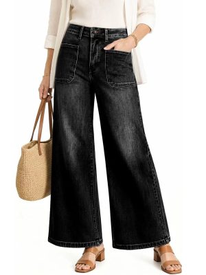 1788174206255403.jpg Women's 11.8 OZ Retro Cargo Square Front Patch Pockets Wide Leg Jeans