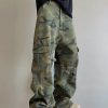 1788614718113571.jpg CAMO001 Men's Skate Camo Distressed Cargo Ripped Wide Leg Pants