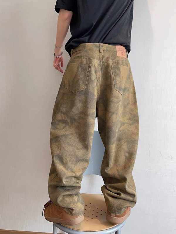 1788616075456438.jpg CAMO002 Men's Camo Digital All Over Printing Baggy Wide Leg Pants