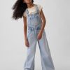 10.5 OZ Big Girls 70s Hippie Vintage Workwear Cargo Overalls