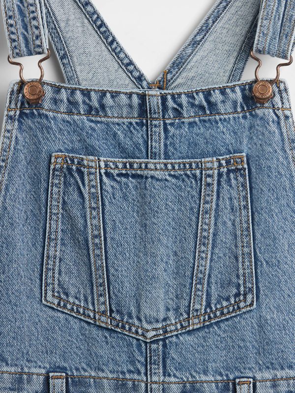 10.2 OZ Big Girls Vintage Workwear Baggy Barrel‑Leg Denim Overalls