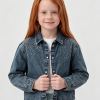 11.8 OZ Little Girls Vintage Cropped Acid Wash Rhinestone Denim Jackets