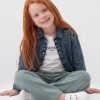 11.8 OZ Little Girls Vintage Cropped Acid Wash Rhinestone Denim Jackets