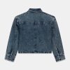 11.8 OZ Little Girls Vintage Cropped Acid Wash Rhinestone Denim Jackets