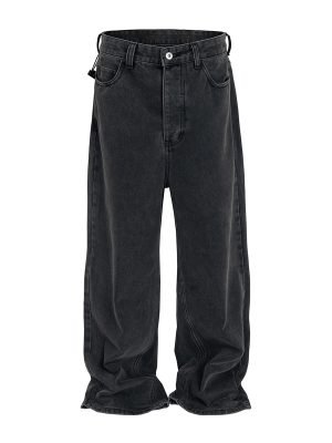 1788826730331860.jpg TJ113 Men's Enzyme Stone Wash Charcoal Black Baggy Jeans