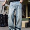 N0108 Men's 13.8 oz Laser Etching Regular Straight Jeans