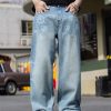 N0108 Men's 13.8 oz Laser Etching Regular Straight Jeans