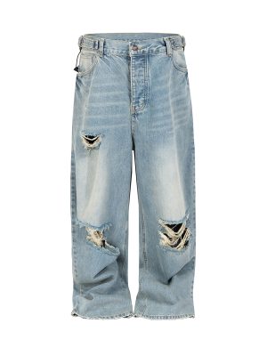 1788828203873071.jpg TJ175 Men's Ripped Webbing Metal Adjuster Buckle Wide Leg Jeans