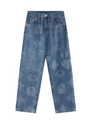 1788833487487842.jpg 6803 Men's 13.6 OZ All‑Over Laser Etching Relaxed Straight Jeans