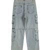 8557 Men's 14.2 OZ Vintage Light Wash Cargo Baggy Jeans