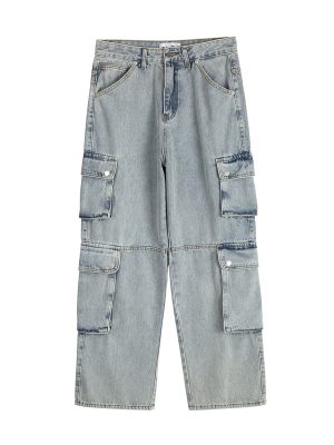 1788834102289075.jpg 8557 Men's 14.2 OZ Vintage Light Wash Cargo Baggy Jeans