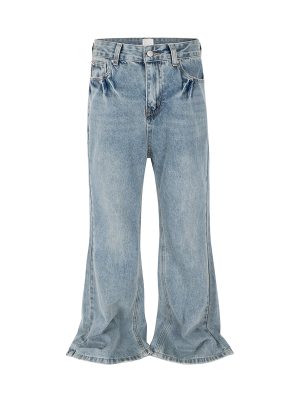 1788834320283545.jpg T-GJ019 Men's 13.5 OZ High Rise Light Stone Wash Flare Jeans