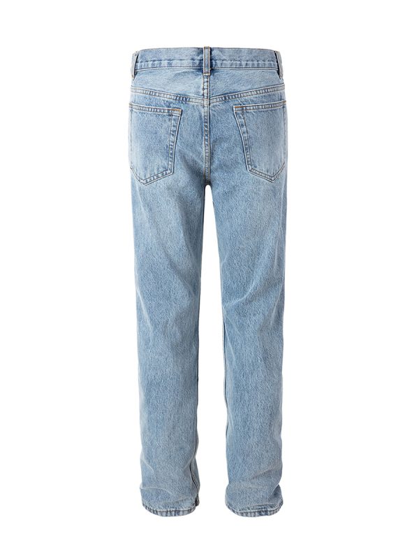 8001 Men's 11.5 OZ Slim Fit Straight Destroyed Ripped Jeans