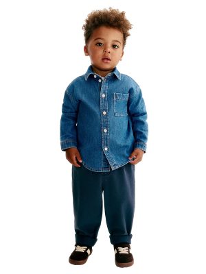 1788964858326635.jpg Baby Boys 6.6 OZ Classic Minimal Casual 100% Cotton Long Sleeve Denim Shirts