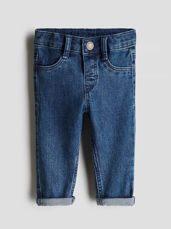 Toddler Girls 9 OZ Minimalist Stretch Slim Fit Straight Leg Rolled Cuff Jeans