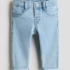 Toddler Boys 9 OZ Minimalist Stretch Slim Fit Straight Leg Rolled Cuff Jeans