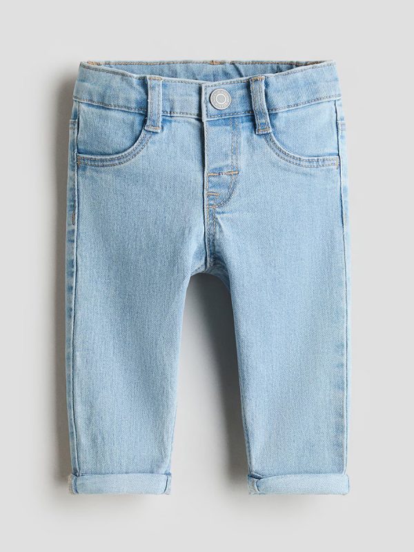 Toddler Boys 9 OZ Minimalist Stretch Slim Fit Straight Leg Rolled Cuff Jeans