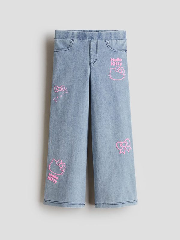 1789052901955873.jpg HMKD022 Denim-Look Wide-Leg Jeggings Cotton 75%, Polyester 19%, Spandex 6% 2-8