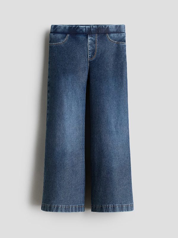 1789052931674154.jpg HMKD022 Denim-Look Wide-Leg Jeggings Cotton 75%, Polyester 19%, Spandex 6% 2-8