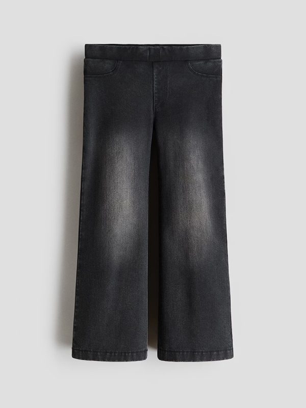 1789052938357502.jpg HMKD022 Denim-Look Wide-Leg Jeggings Cotton 75%, Polyester 19%, Spandex 6% 2-8