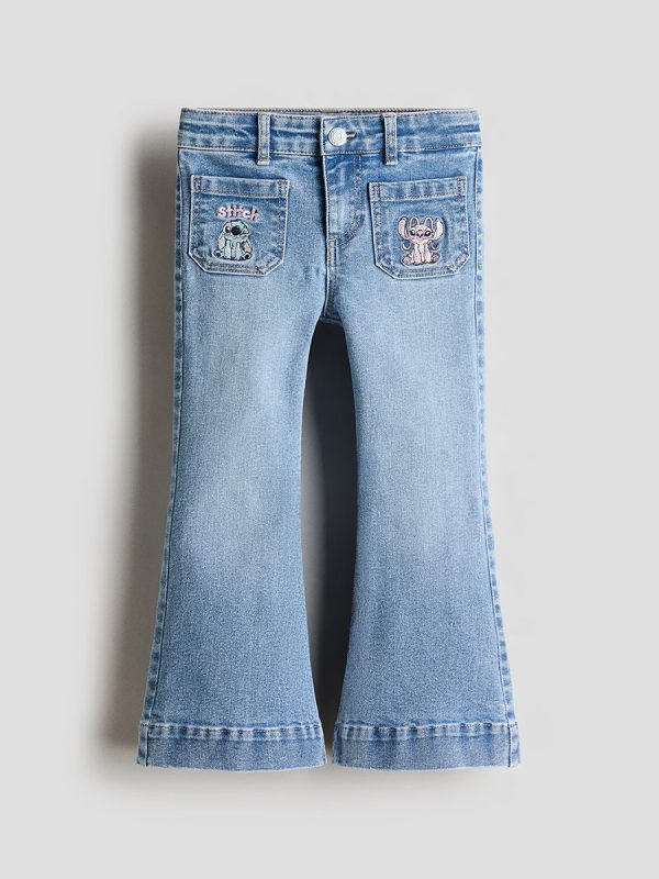 HMKD025  Superstretch Flared Leg Jeans  Cotton 79%, Polyester 20%, Spandex 1%  Embroidered-Motif  2-