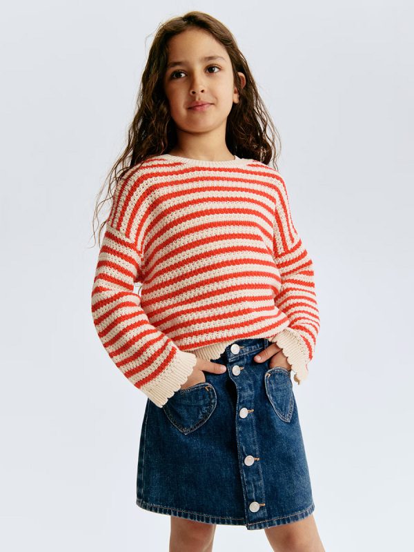 HMKD027  A-Line Denim Skirt  Cotton 100%  2-8